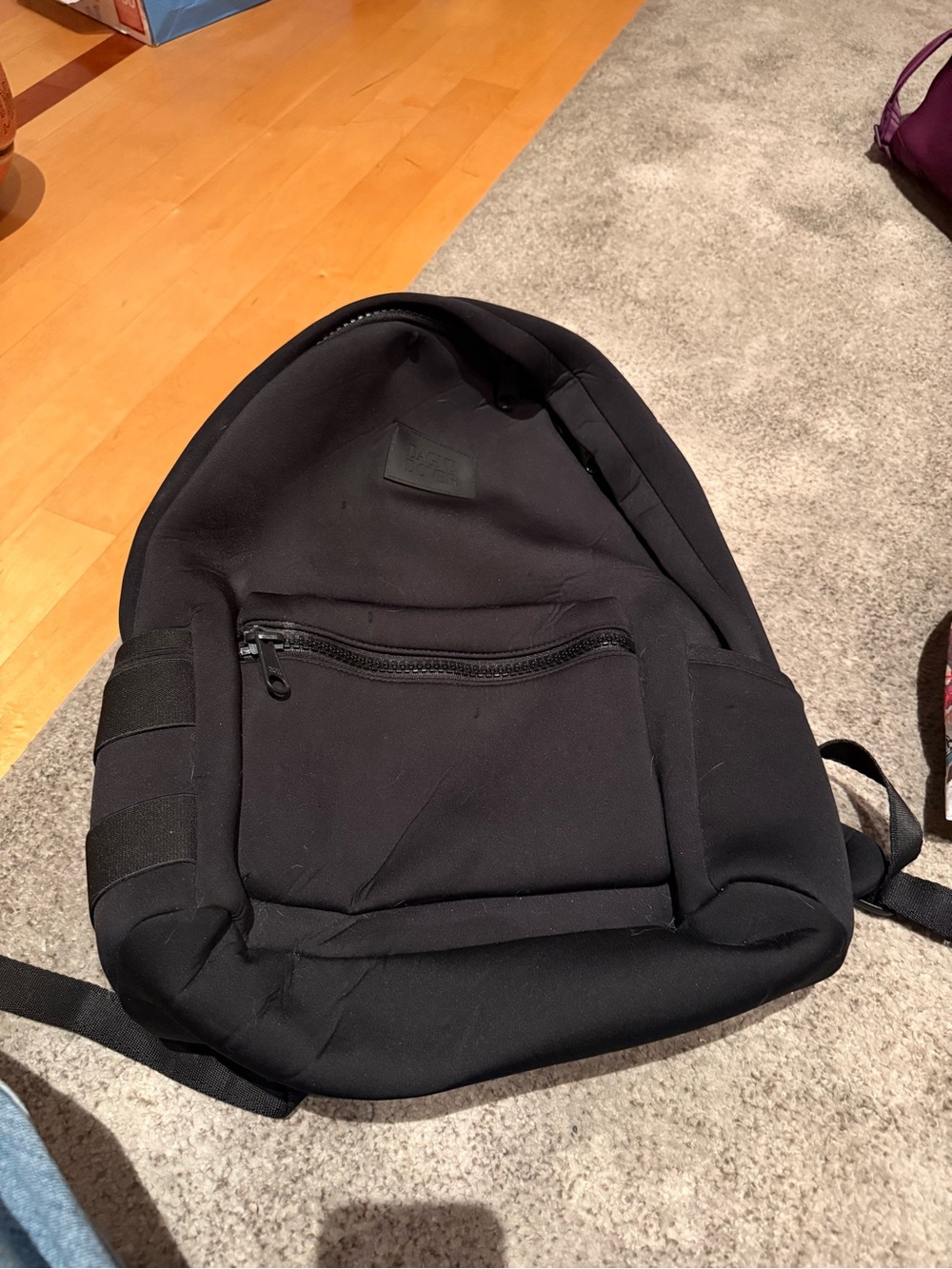 Dagne Dover Black Neoprene Backpack